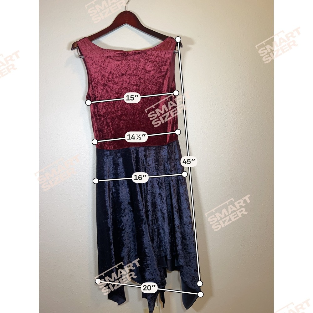 Dark Fairy Costume Overdress Burgundy & Blue Velvet Lace Up Fantasy Ren Faire - Picture 10 of 10